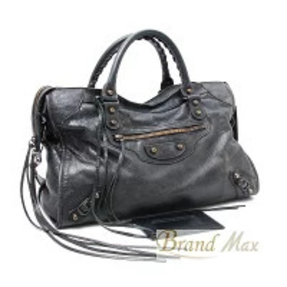 Balenciaga The City Bag Sheepskin Black